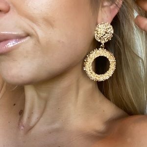 Gold Crinkle Hoops